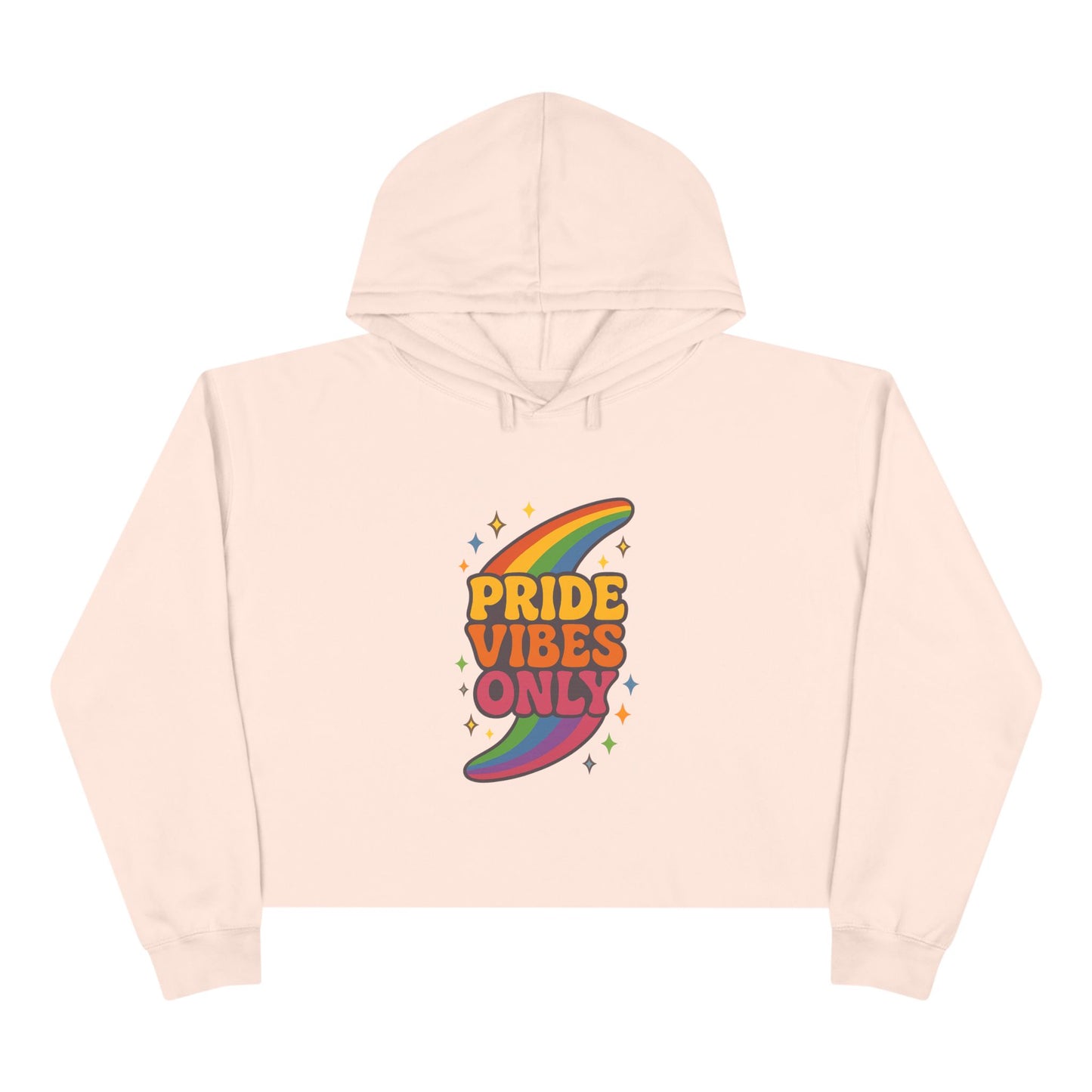 Pride Vibes Only Crop Hoodie, LGBTQ+ Apparel, Festival Wear, Casual Streetwear, Summer Fashion, Everyday Comfort