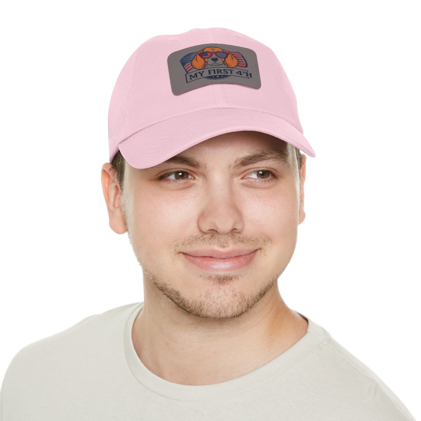 4th of July Dad Hat with Leather Patch (Rectangle)