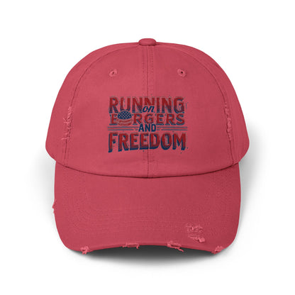 Unisex Distressed Cap - Running for Freedom Vintage Style Hat
