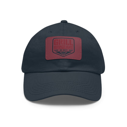 Grill Sergeant Dad Hat with Leather Patch | Perfect Gift for BBQ Enthusiasts