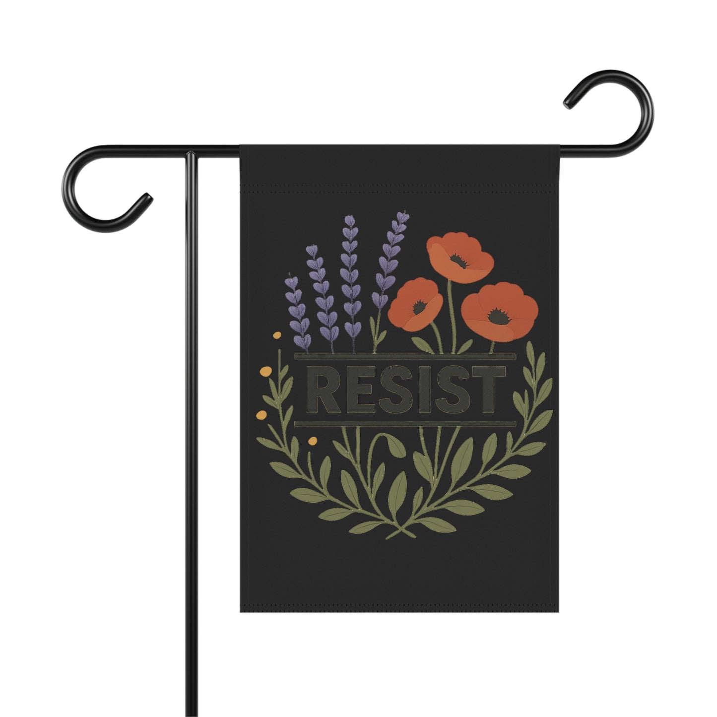 Resist Floral Garden Flag — Decorative Political Garden Banner