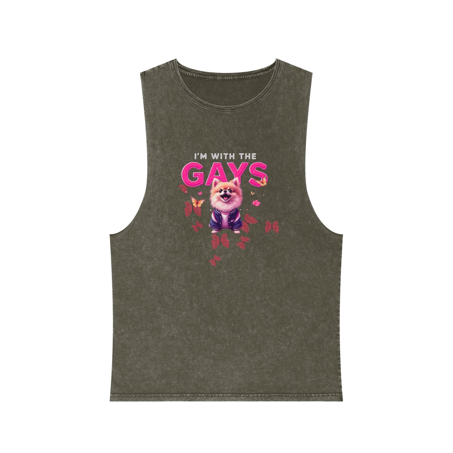 Unisex Stonewash Tank Top - I'm With The Gays | Pride Apparel