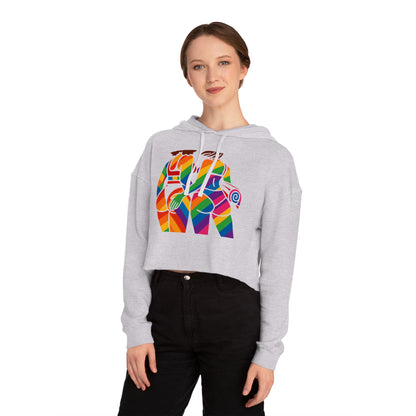 Pride Crop Top Colorful Women’s Cropped Hooded Sweatshirt - Embrace Diversity Design