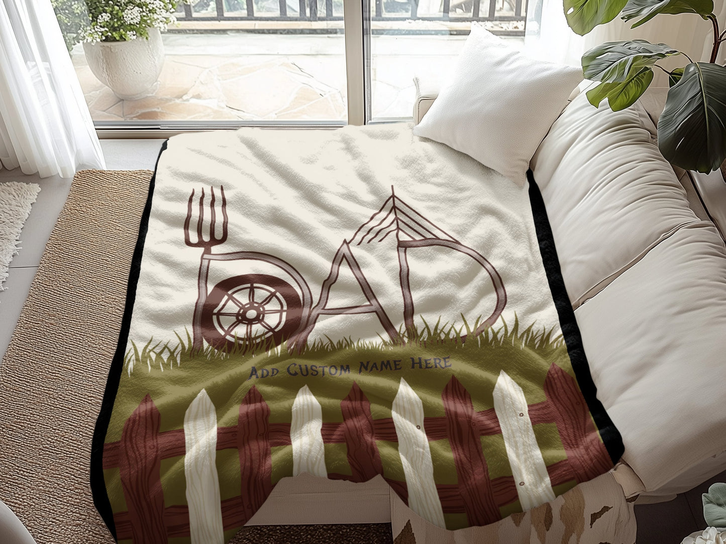 Cozy Personalized Dad Throw Blanket product type