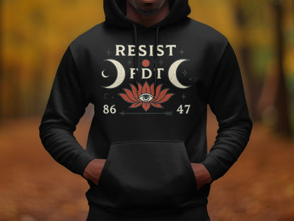 Resist Moon Phases Lotus Eye Design Hoodie product