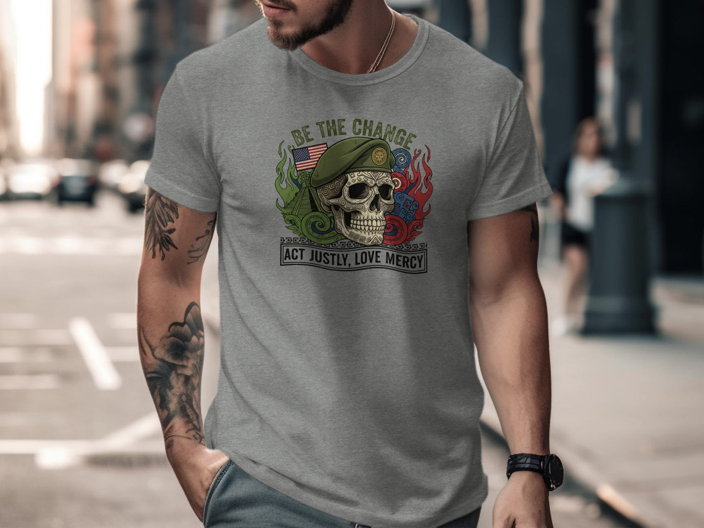Be The Change Act Justly Love Mercy Skull Shirt