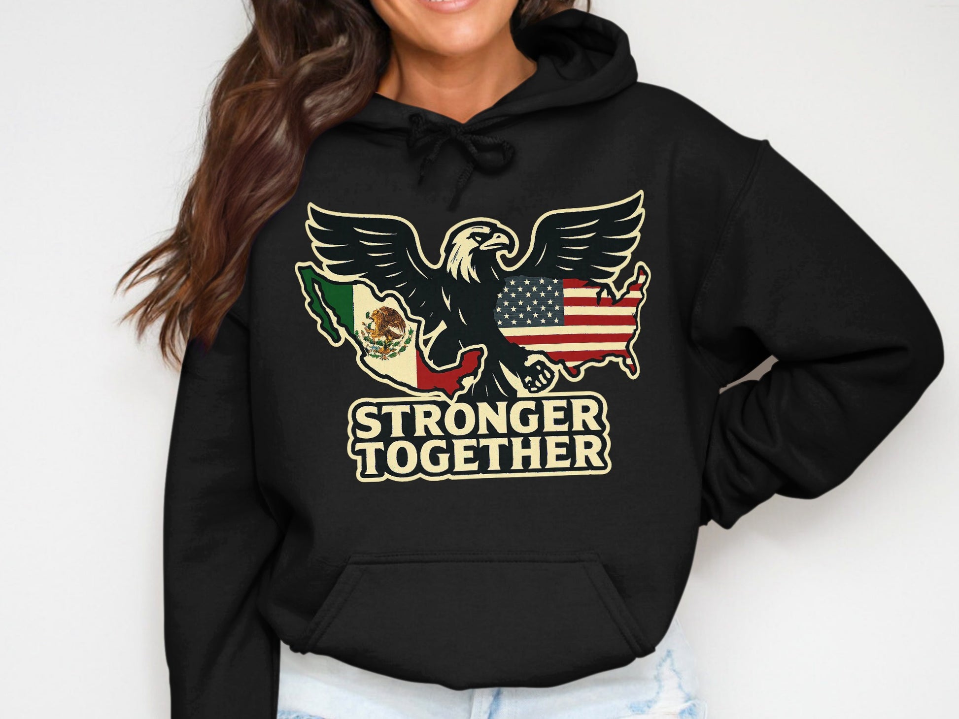 Stronger Together Eagle Flag Printed Hoodie product type