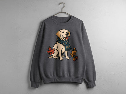 Cute Dog with Leaves and Acorn Design Sweatshirt