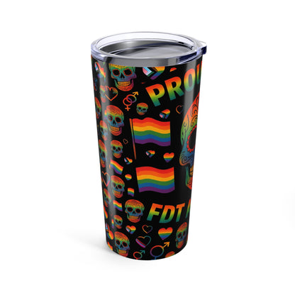 Proud Skull Tumblers for LGBTQ+ Pride | Stylish 20oz Travel Mugs, Colorful Gifts for Pride Celebrations, Birthday Presents, and More