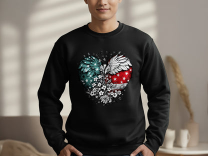 USA Flag Wings Heart Design Graphic Sweatshirt product