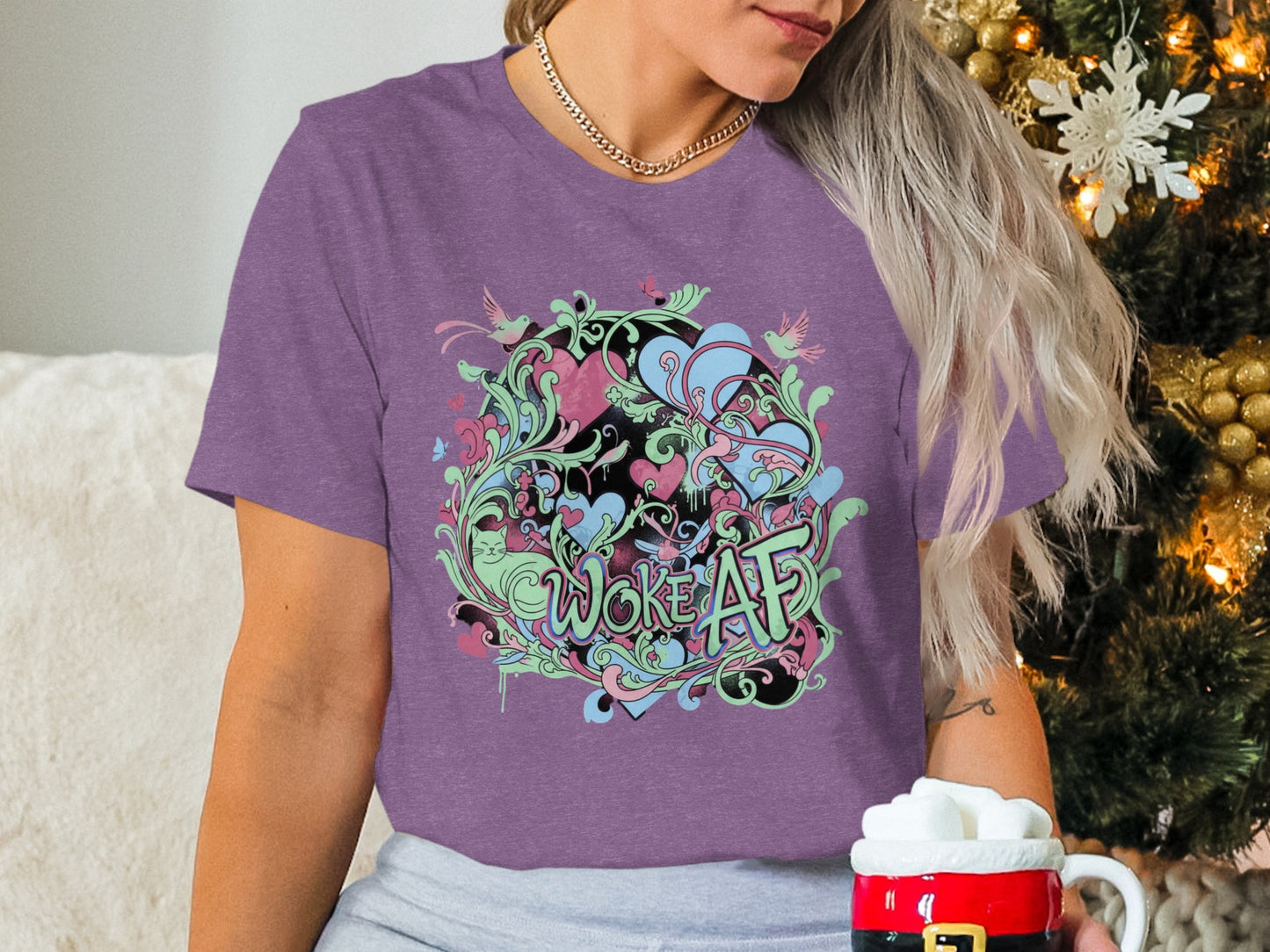 Woke AF Graphic Tee Artistic Design Short Sleeve Shirt