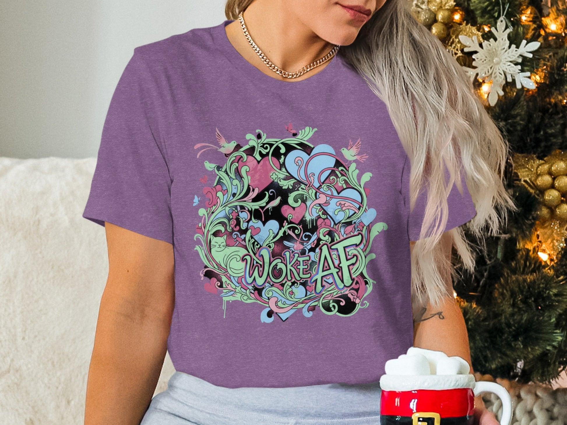 Woke AF Graphic Tee Artistic Design Short Sleeve Shirt