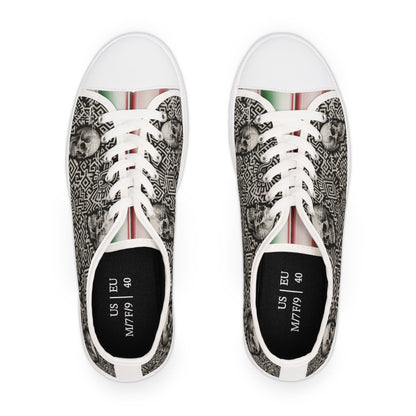 Edgy Skull Sneakers for Women, Unique Artistic Low Tops, Casual Footwear, Trendy Sneakers, Perfect for Halloween