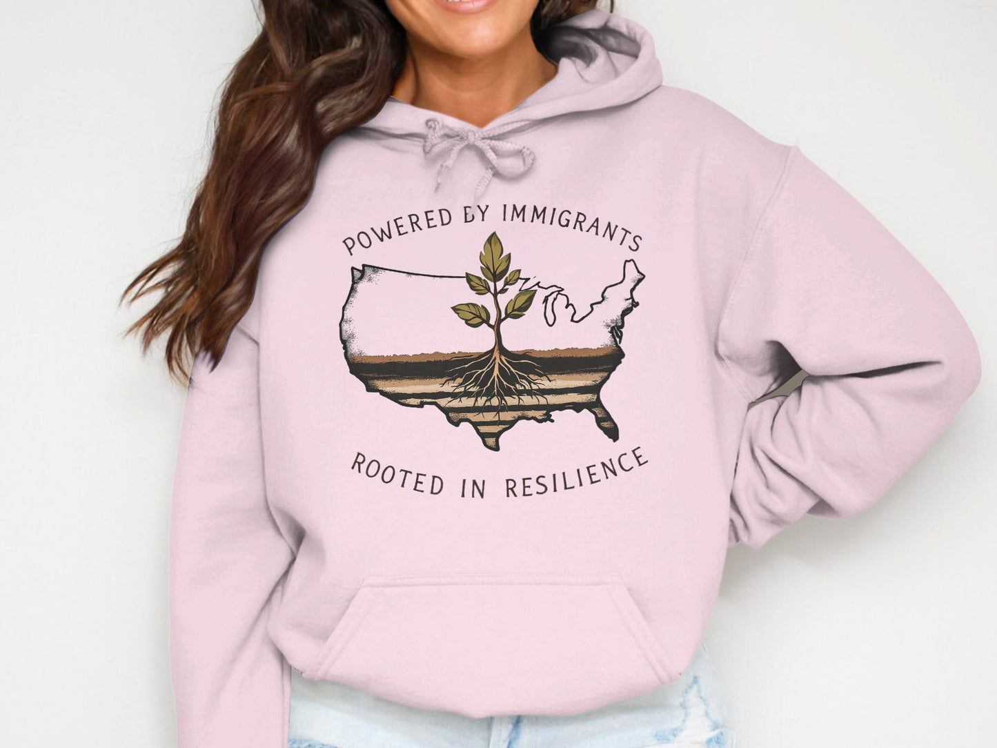 Powered by Immigrants Rooted In Resilience Hoodie product type