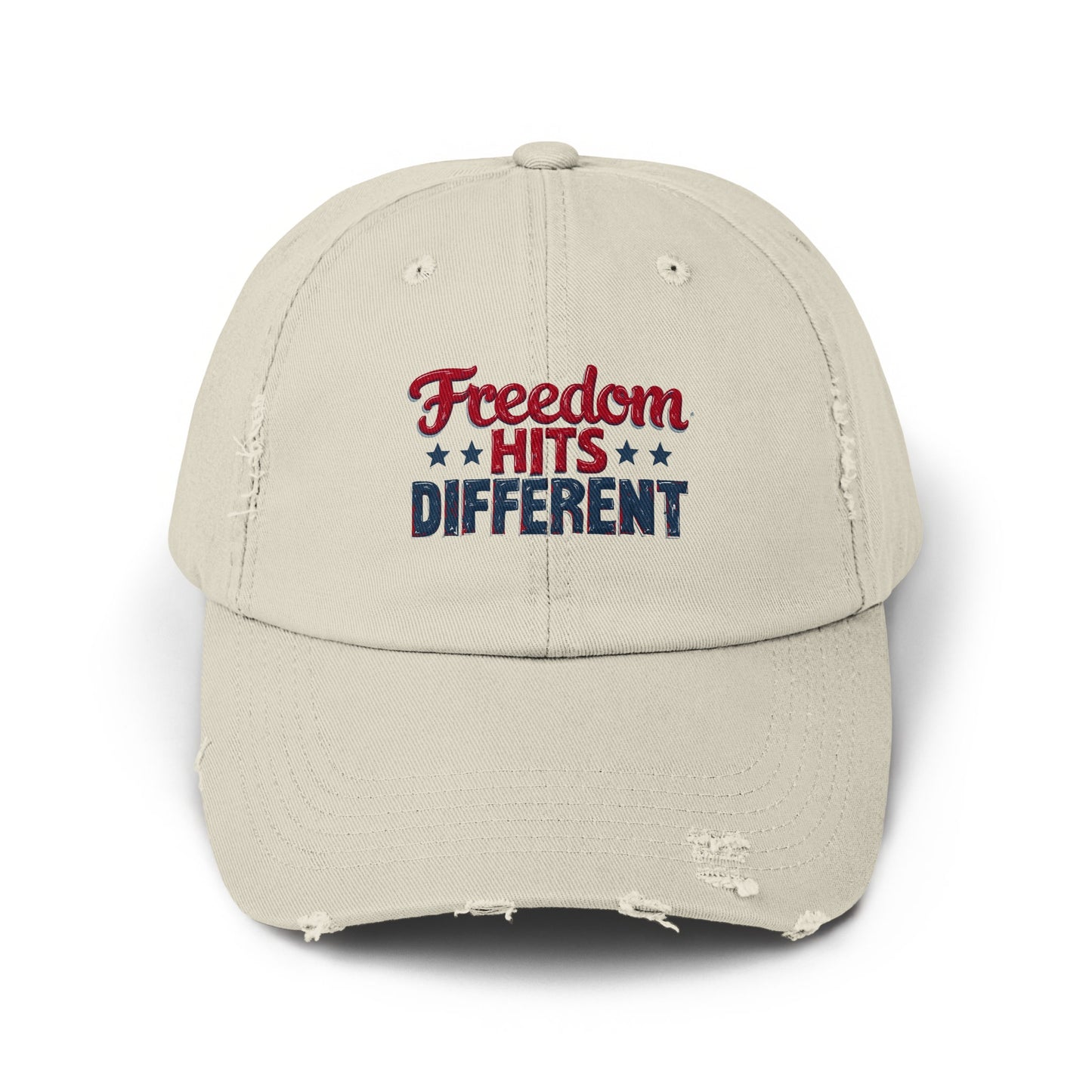 Freedom Hits Different Distressed Baseball Cap product