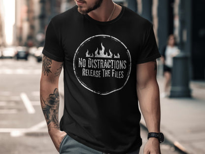 No Distractions Release The Files Graphic Tee