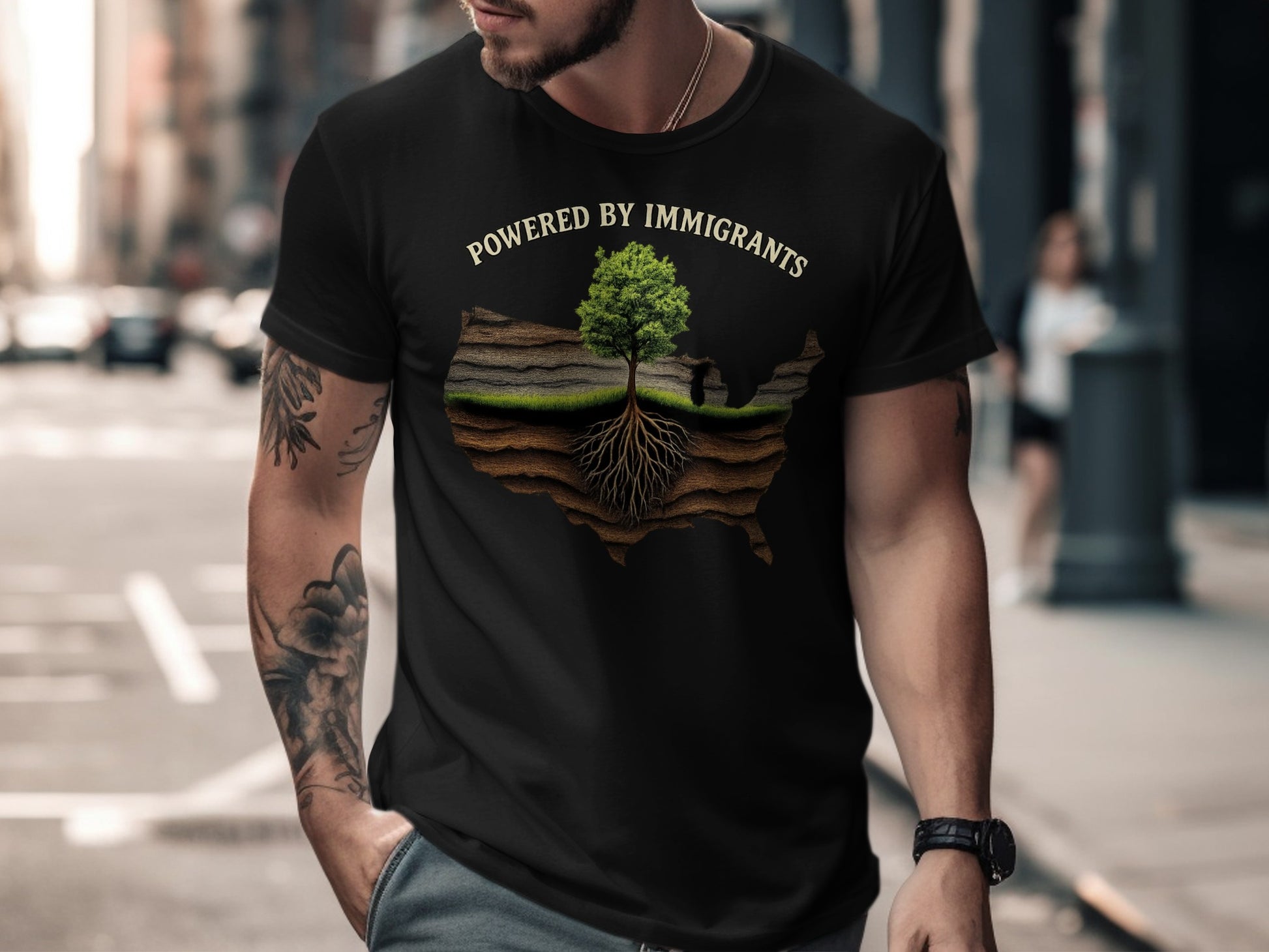 Powered by Immigrants Graphic Print Shirt product type