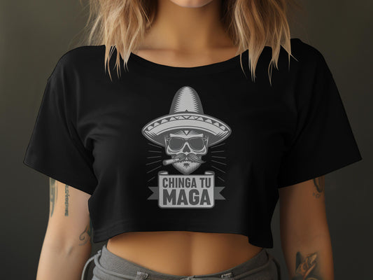 Chinga Tu MAGA Graphic Crop Top T-Shirt product