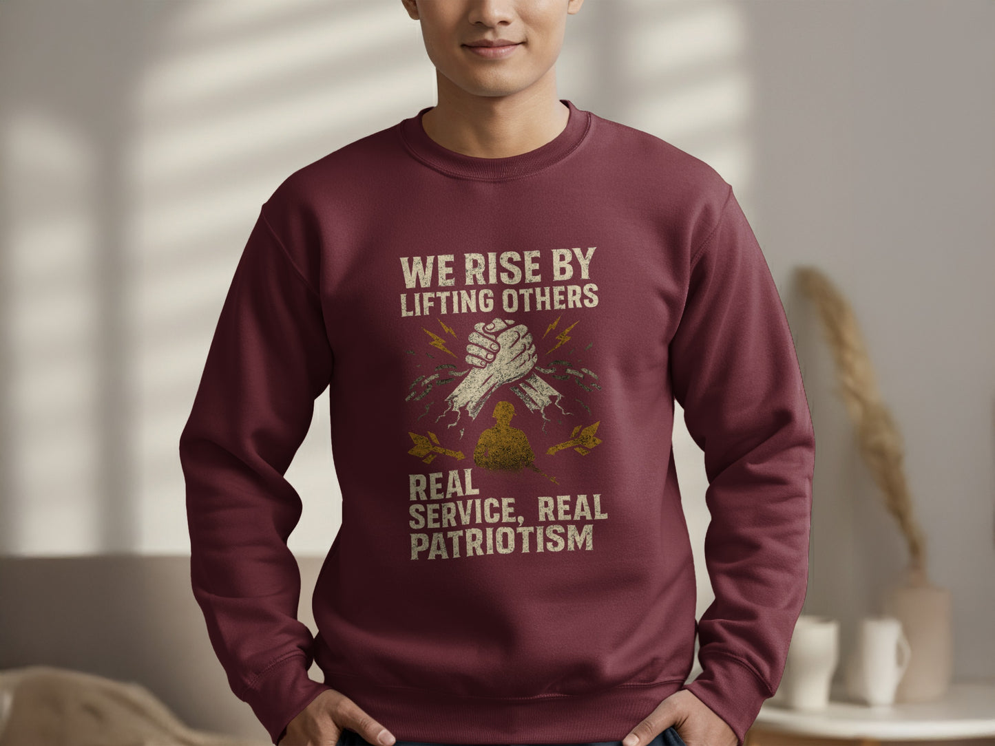 We Rise By Lifting Others Patriotic Sweatshirt product type