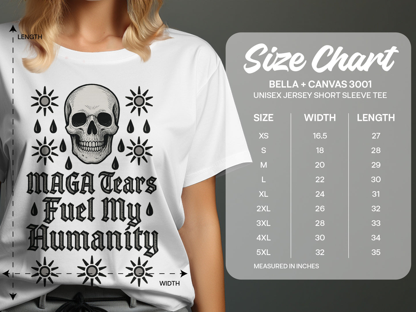 Skull Graphic Tee with Unique MAGA Tears Design