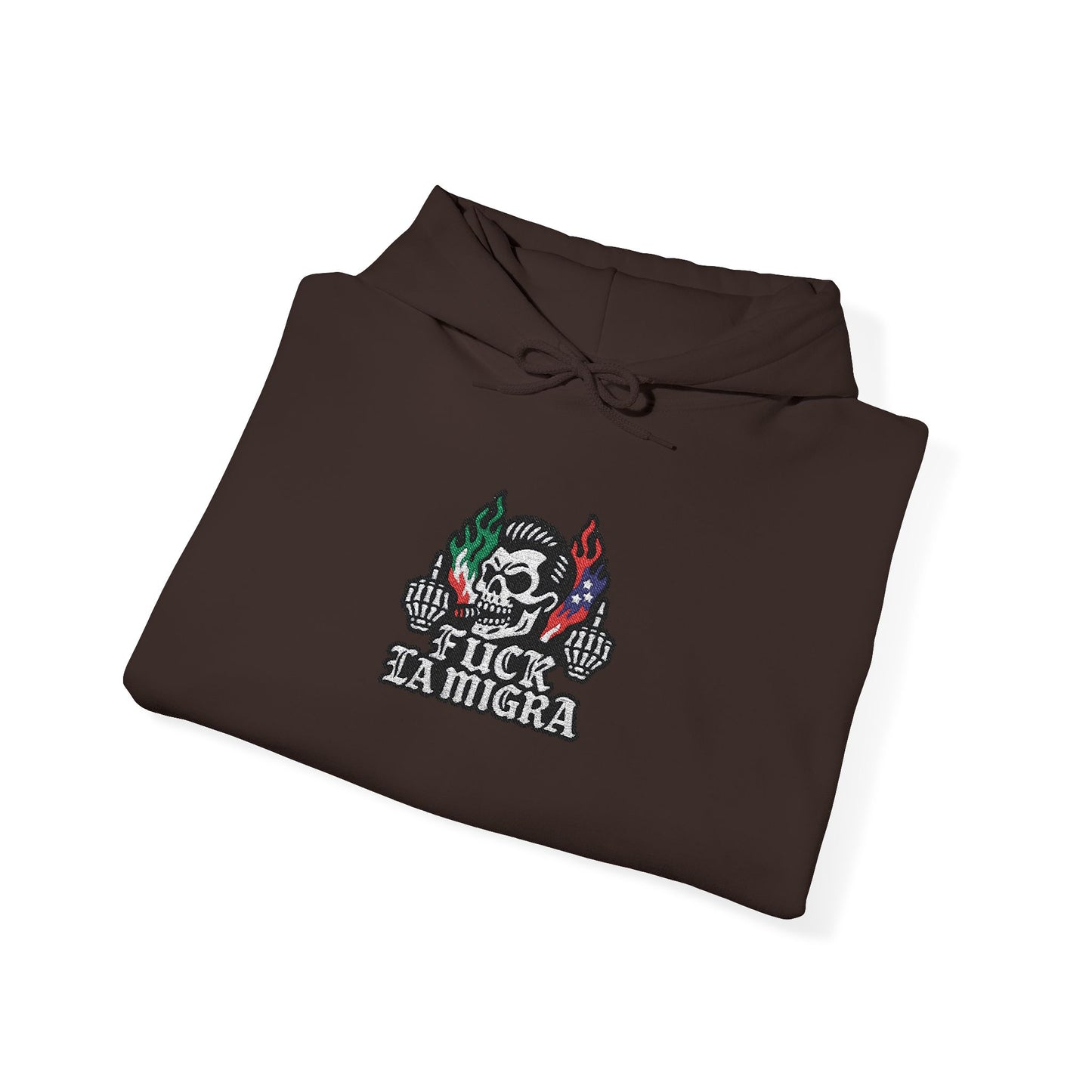 Fuck La Migra Embroidery Hoodie Anto Trump Hoodie Unisex Heavy Blend™ Hooded Sweatshirt