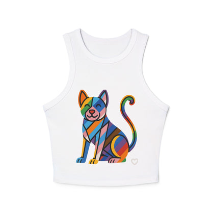 Pride tank top Colorful Cat Graphic Racer Tank Top for Women