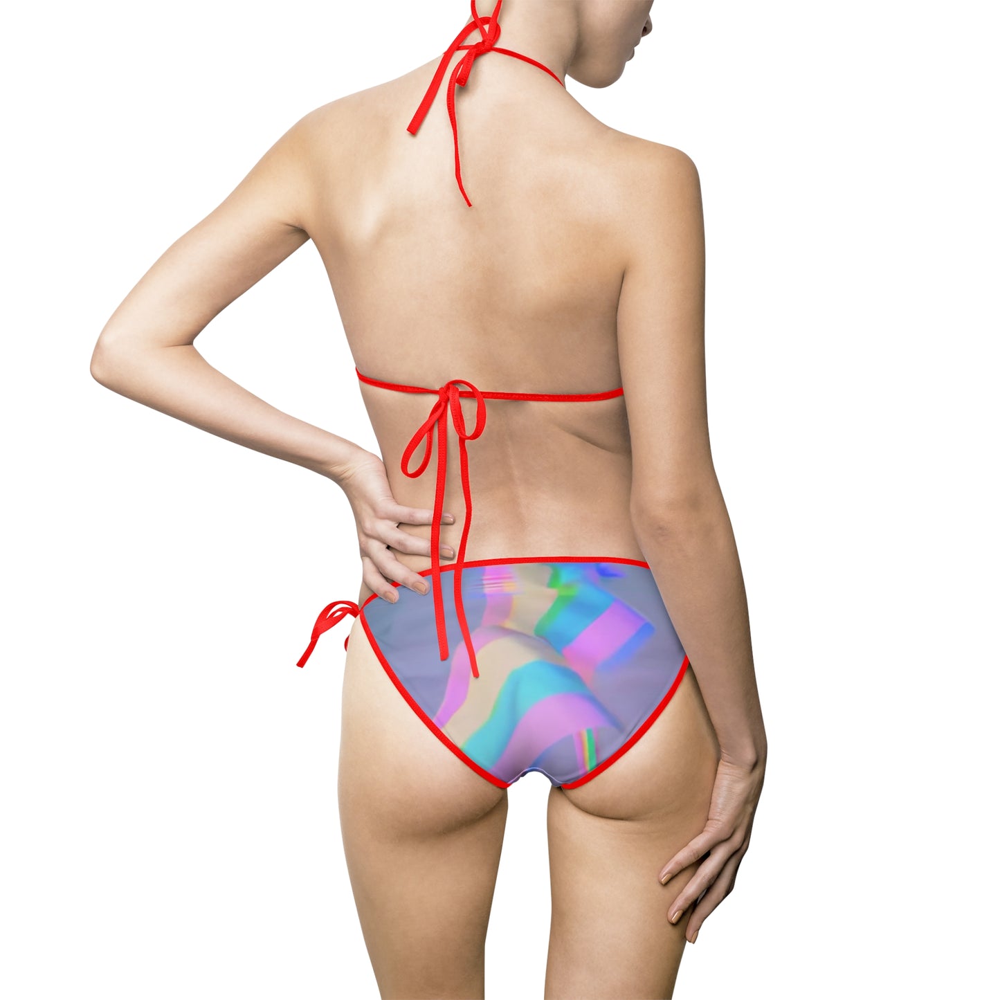 Pride Rainbow Women's Bikini Swimsuit, Colorful Summer Swimwear, LGBTQ+ Pride Gift, Beachwear, Pool Party Swim Set, AOP Swimwear