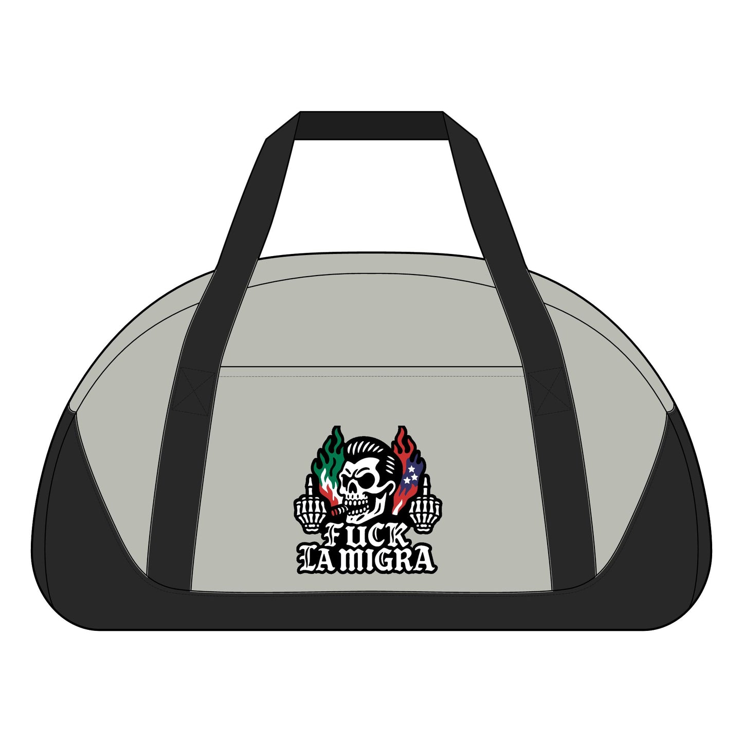 Skull Graphic Duffel – Durable Polyester Canvas Gym Travel Bag With Adjustable Shoulder Strap