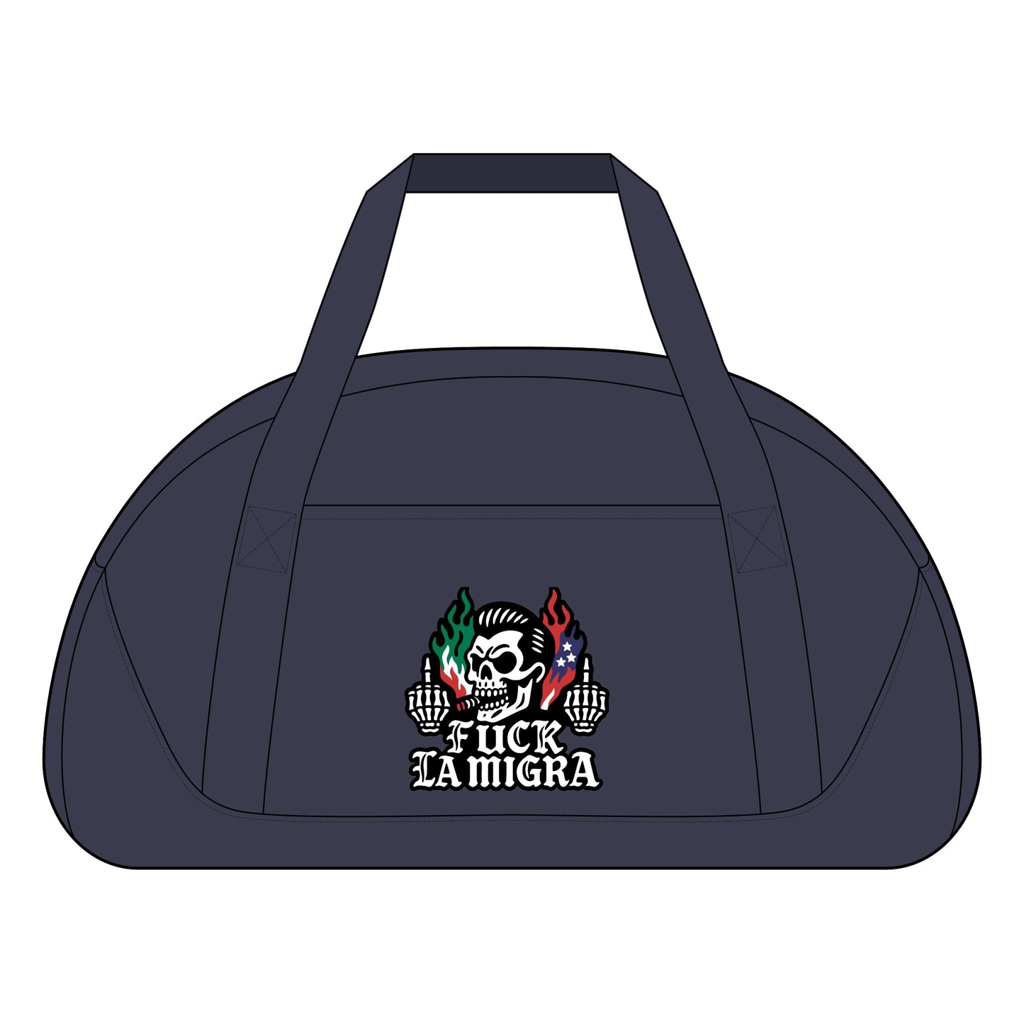Skull Graphic Duffel – Durable Polyester Canvas Gym Travel Bag With Adjustable Shoulder Strap