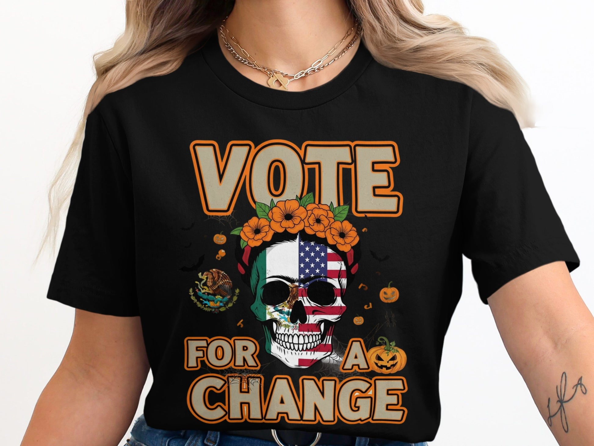 Vote For A Change Skull Halloween Shirt product type