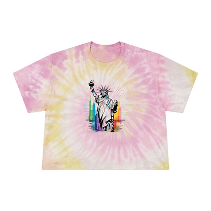 Pride corp tee Retro Women&#039;s Tie-Dye Crop Tee - Statue of Liberty Design