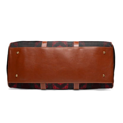 Gothic Waterproof Travel Bag — Personalized 'Roman' Duffel with Dark Cathedral Design