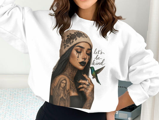 Let's Be Kind Tattooed Woman Sweatshirt product