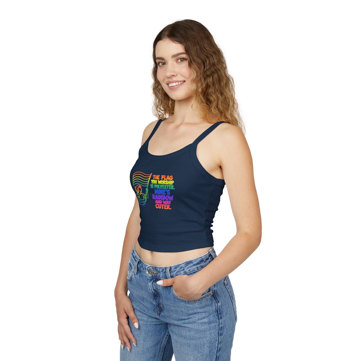 high quality Pride Rainbow Graphic Women's Spaghetti Strap Tank Top