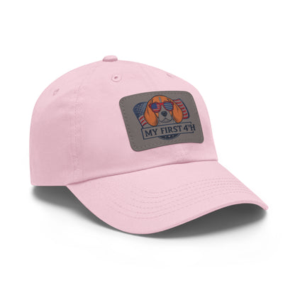4th of July Dad Hat with Leather Patch (Rectangle)