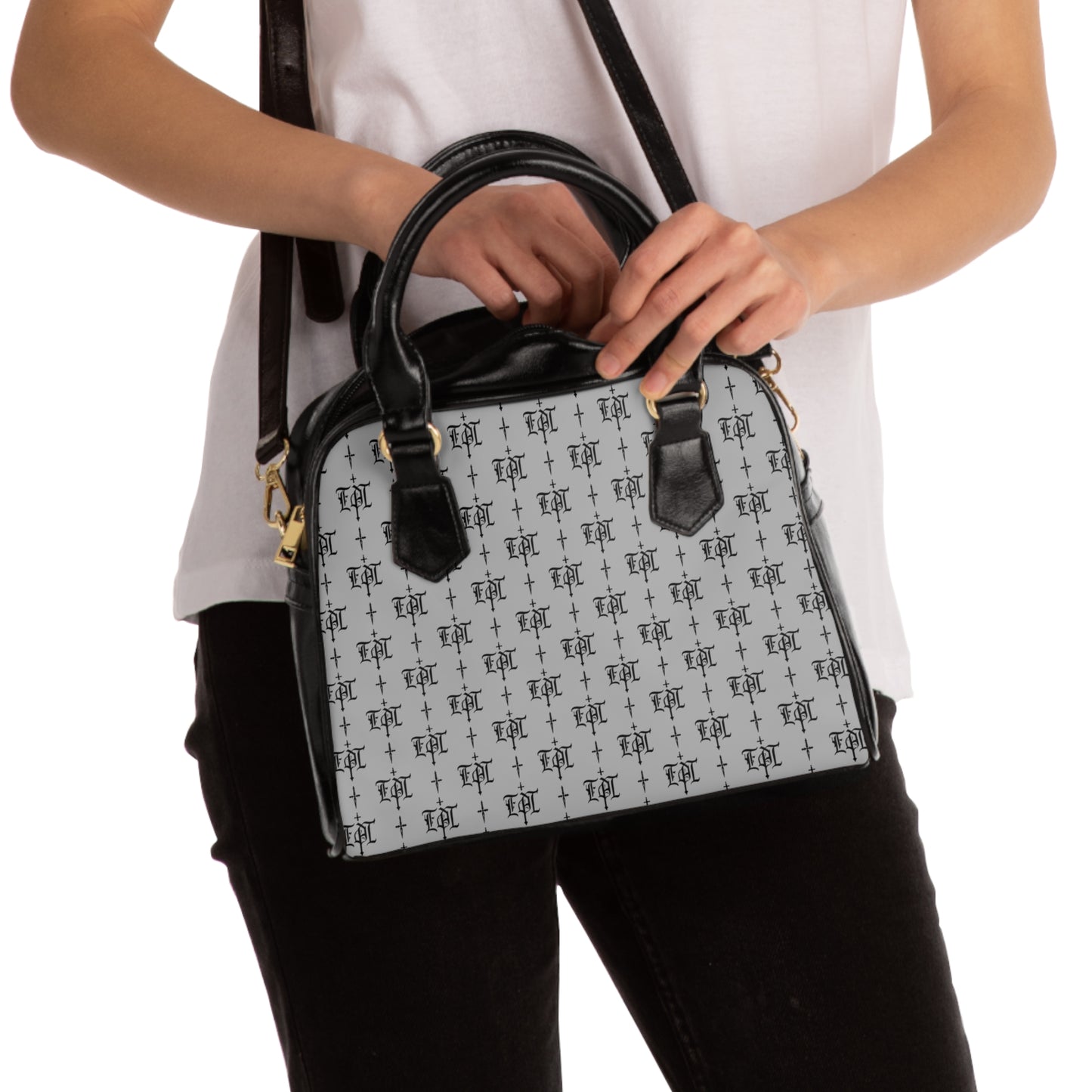 FDT Purse Woke Anti Trump Liberal Purse |Monogram Grey Shoulder Handbag — Elegant Patterned Satchel Purse