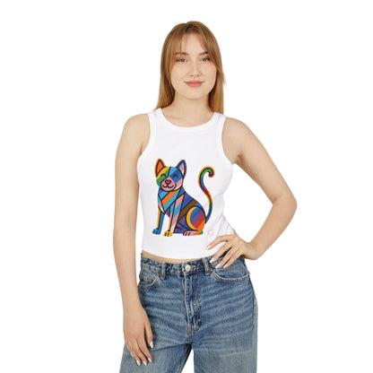 Pride tank top Colorful Cat Graphic Racer Tank Top for Women