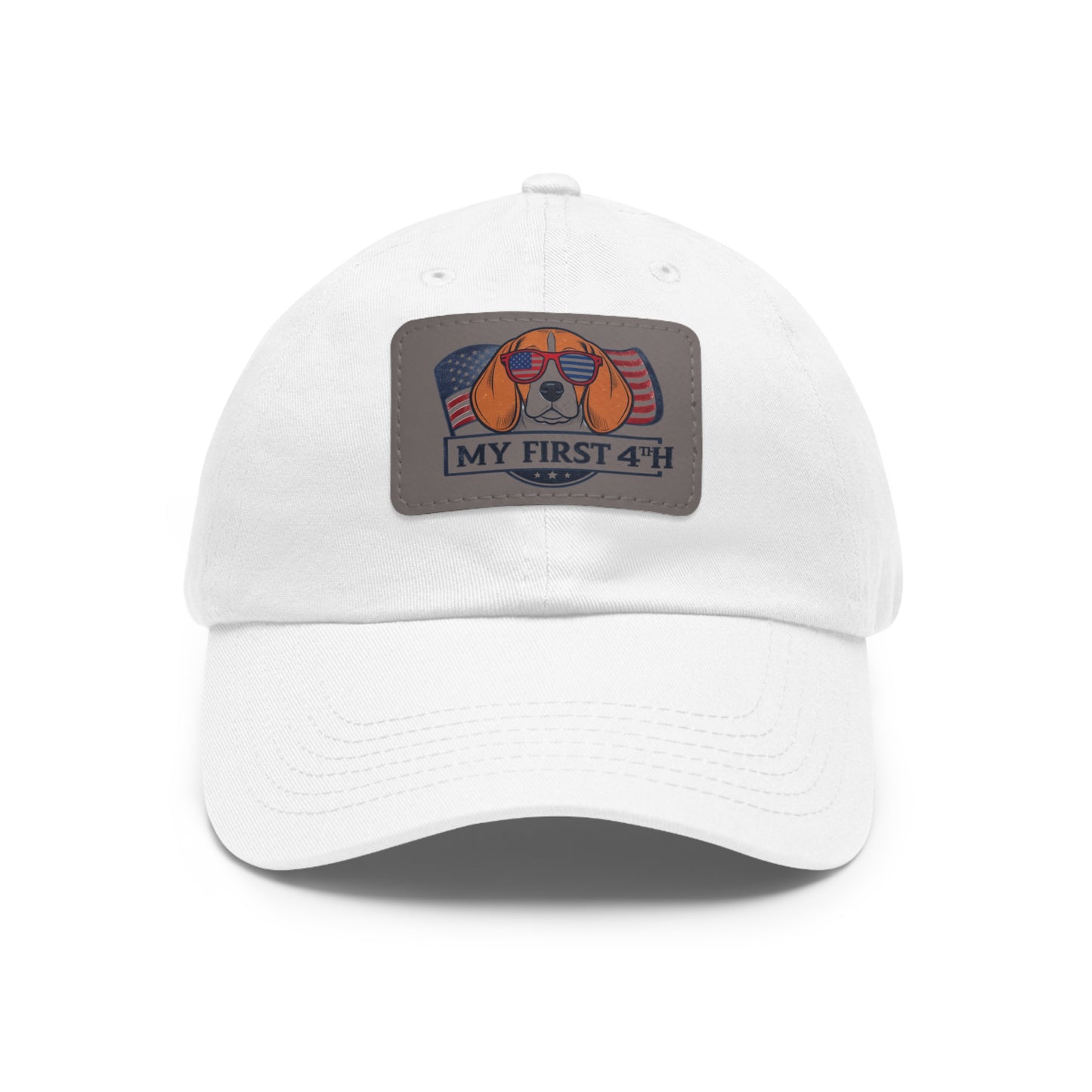 4th of July Dad Hat with Leather Patch (Rectangle)