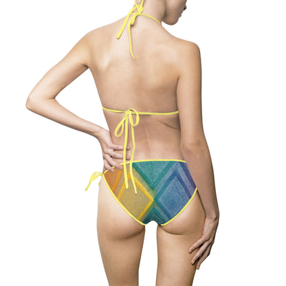 Pride Vibes Women's Bikini Swimsuit, LGBTQ+ Swimwear, Summer Beachwear, Pride Month Apparel, Colorful Beach Outfit