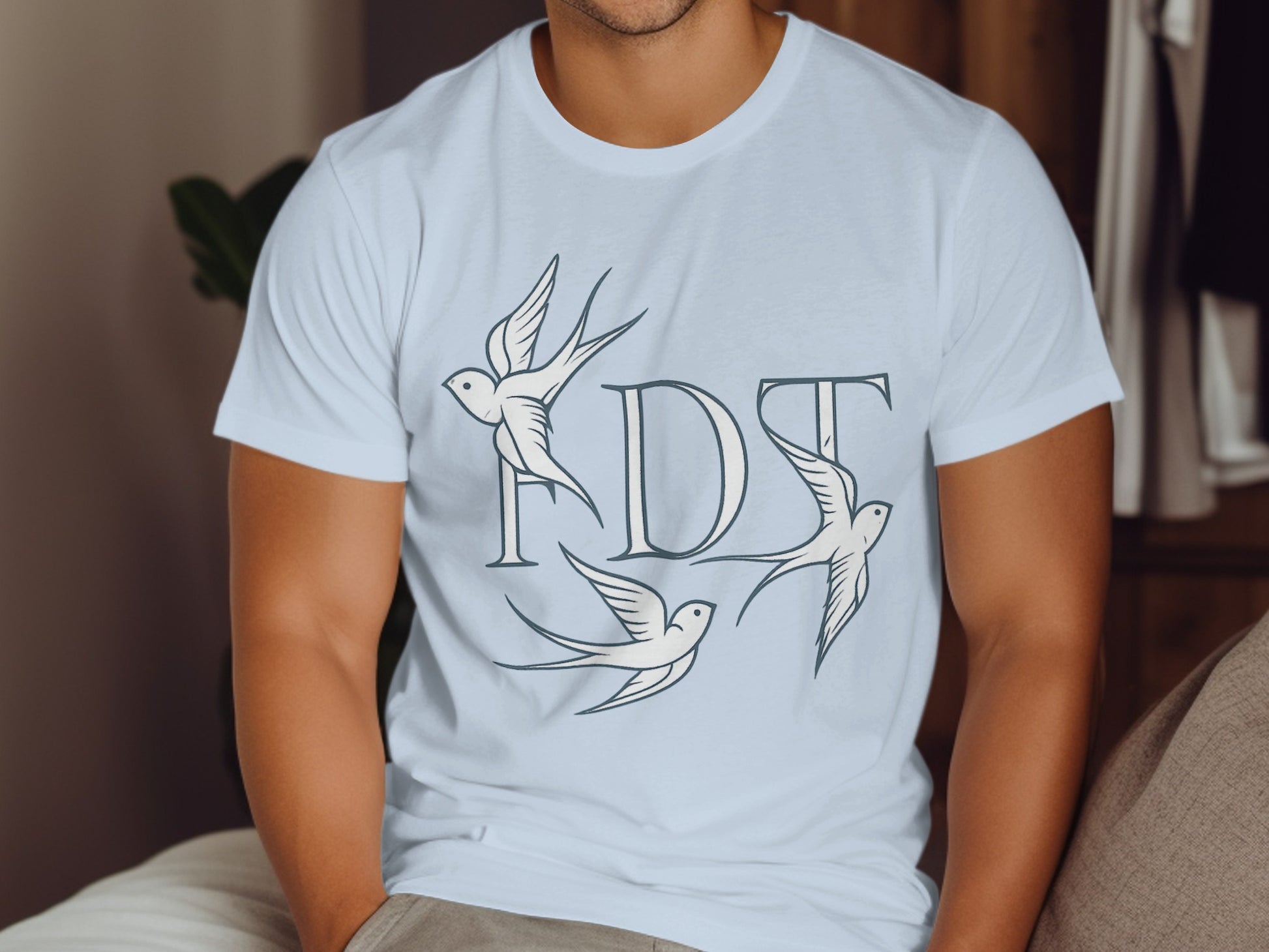 FDT with Bird Artwork White Tee Shirt product