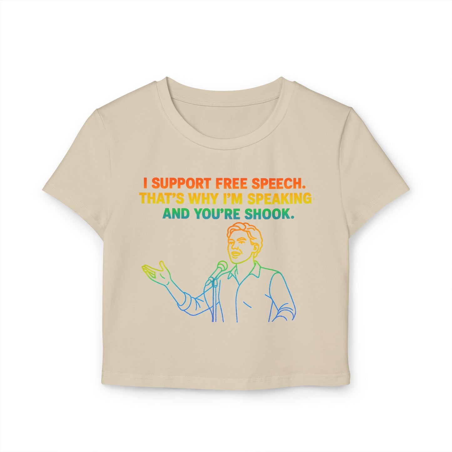 Pride Crop Top Women's Baby Tee - I Support Free Speech Graphic Top