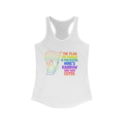Pride Tank Top Rainbow Polyester Flag Women's Racerback Tank Top - Fun and Stylish LGBT Pride Apparel