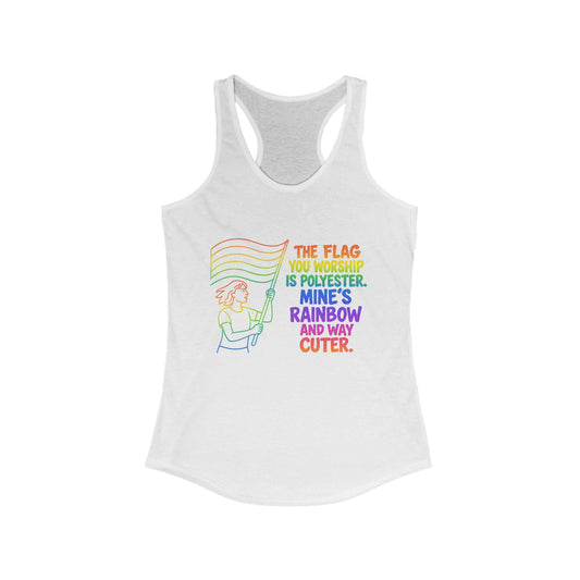 Pride Tank Top Rainbow Polyester Flag Women's Racerback Tank Top - Fun and Stylish LGBT Pride Apparel