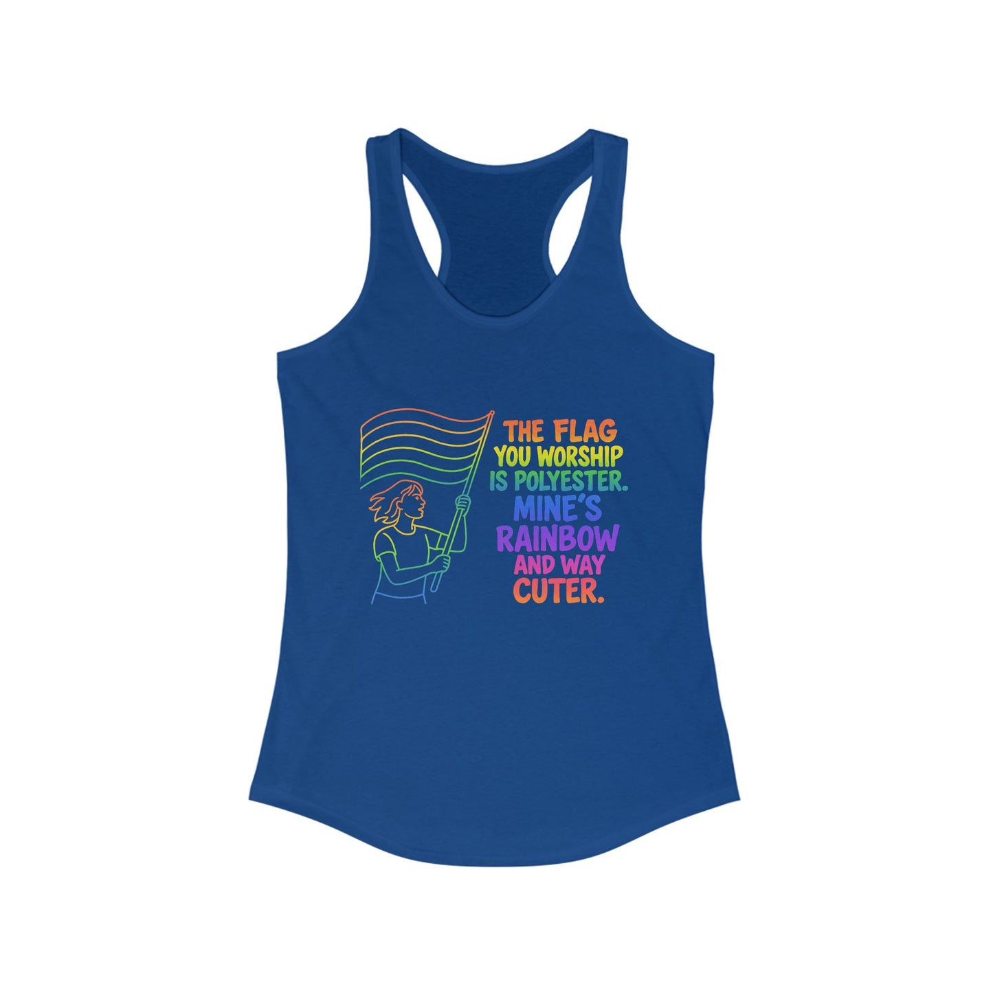 Pride Tank Top Rainbow Polyester Flag Women's Racerback Tank Top - Fun and Stylish LGBT Pride Apparel