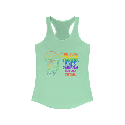 Pride Tank Top Rainbow Polyester Flag Women's Racerback Tank Top - Fun and Stylish LGBT Pride Apparel