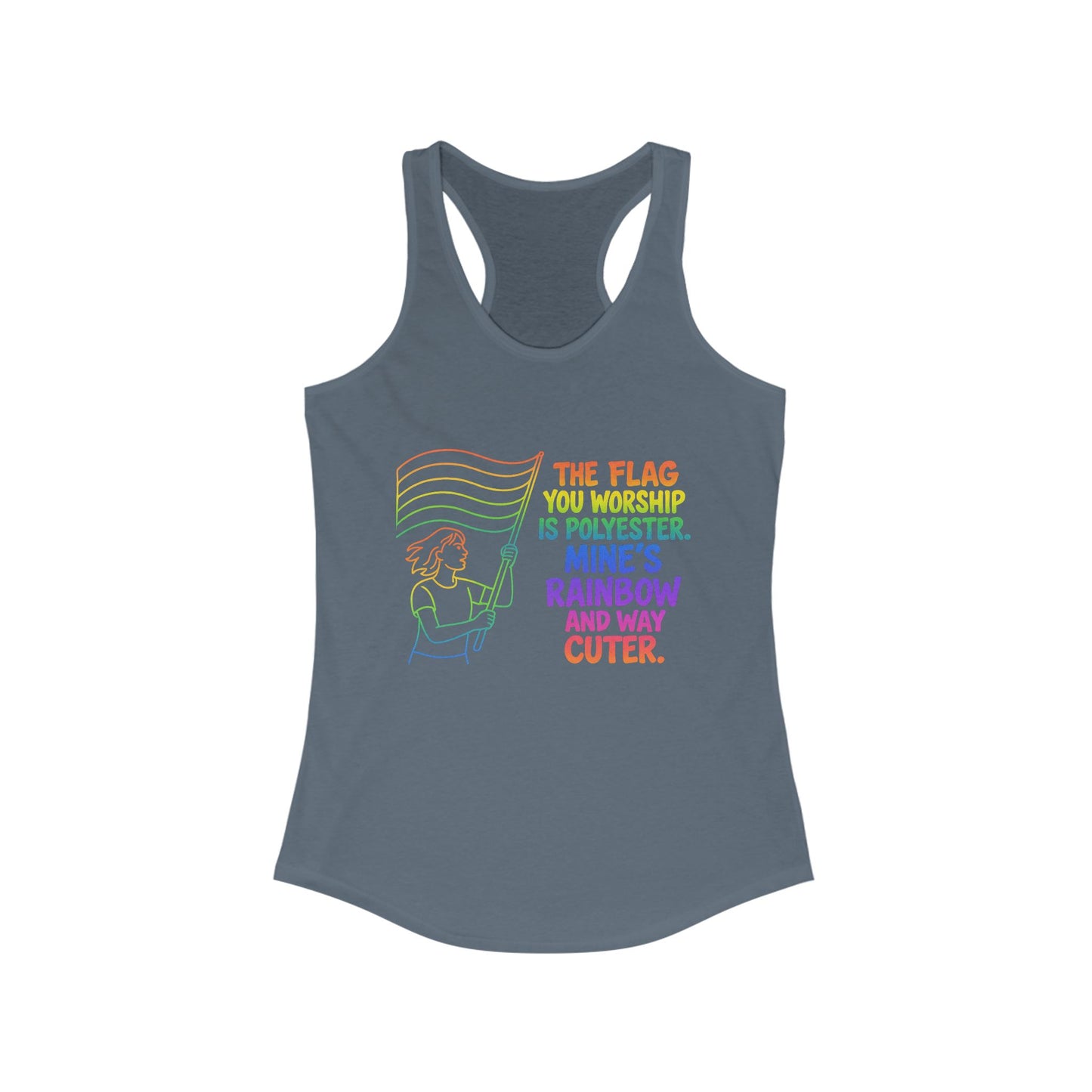 Pride Tank Top Rainbow Polyester Flag Women's Racerback Tank Top - Fun and Stylish LGBT Pride Apparel