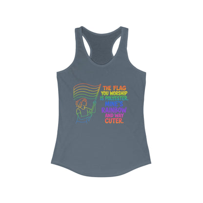 Pride Tank Top Rainbow Polyester Flag Women's Racerback Tank Top - Fun and Stylish LGBT Pride Apparel