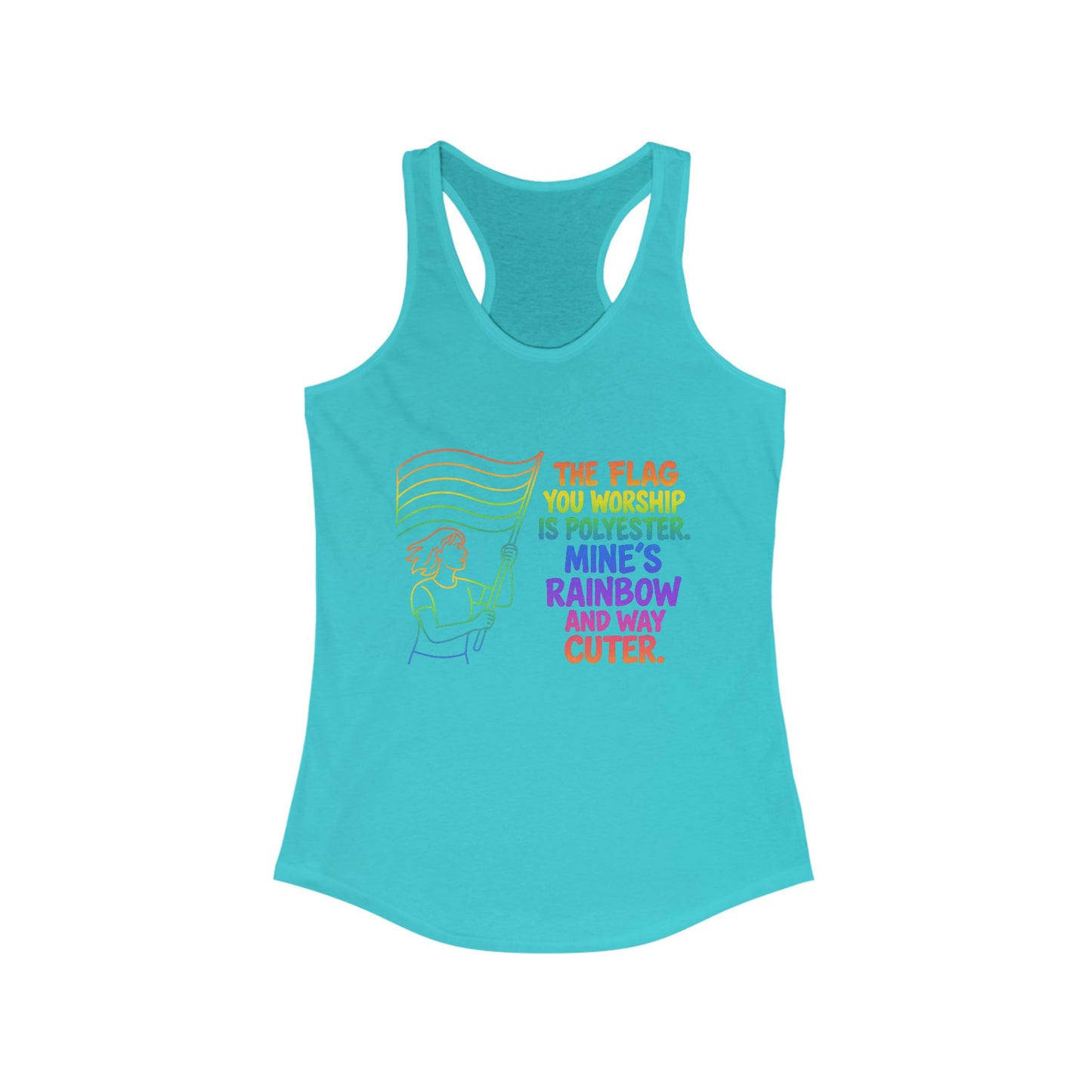 Pride Tank Top Rainbow Polyester Flag Women's Racerback Tank Top - Fun and Stylish LGBT Pride Apparel