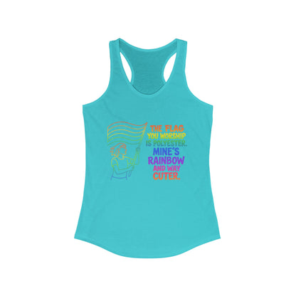 Pride Tank Top Rainbow Polyester Flag Women's Racerback Tank Top - Fun and Stylish LGBT Pride Apparel