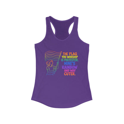 Pride Tank Top Rainbow Polyester Flag Women's Racerback Tank Top - Fun and Stylish LGBT Pride Apparel